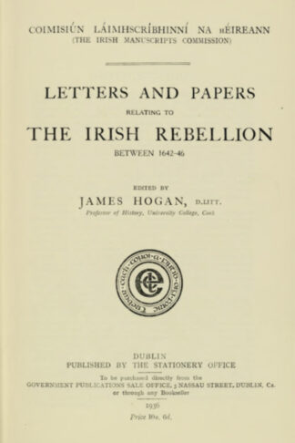 Title page of Letters and Papers relating to the Irish Rebellion