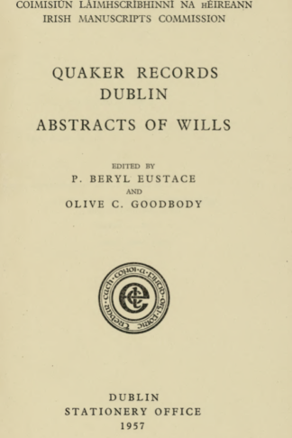 Title page of quaker records dublin