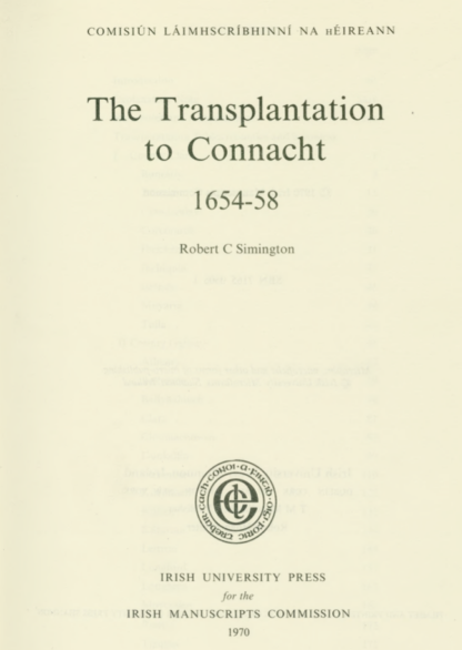 The Transplantation to Connaught, 1654–58, title page
